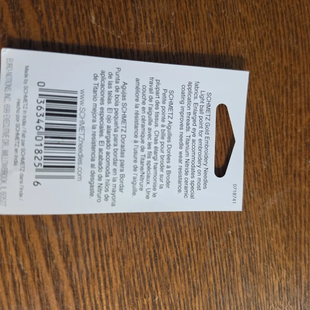 Schmetz‎ Embroidery Gold Sewing Machine Needles 90/14 5 Pack #1825